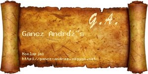 Gancz András névjegykártya